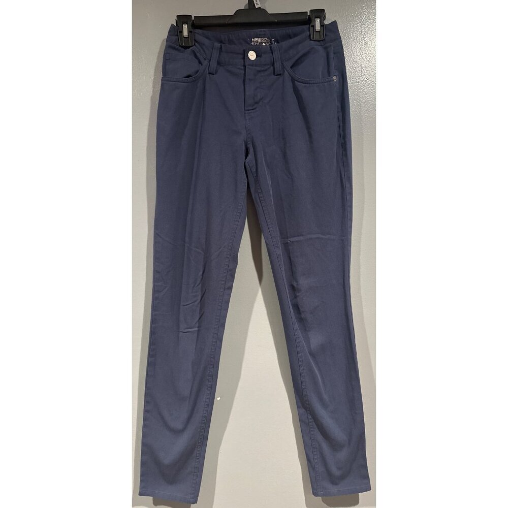 Nike Dri-Fit Women’s Size 2 Navy Blue Stretch Athletic Pants Soft Jean-Like